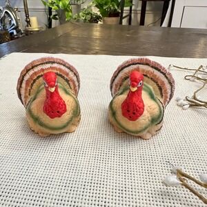 RUSS Vintage Turkey Salt & Pepper Shakers Harvest Fall Thanksgiving
